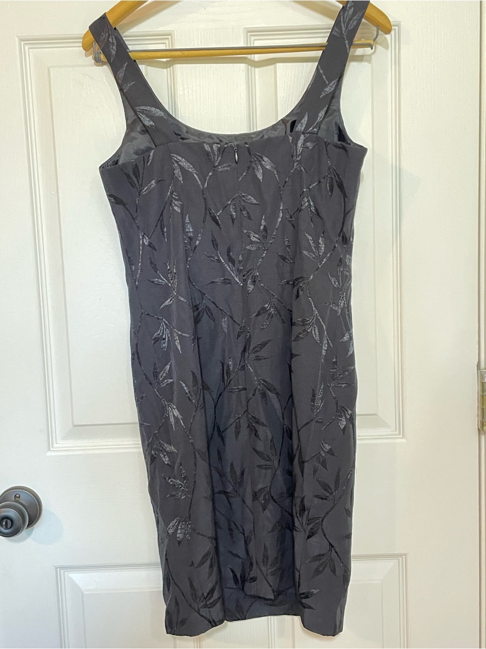 Sleeveless Slate Floral-Texture Midi Dress